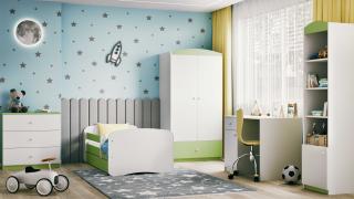 Zostava do detskej izby vrátane postelí s úložným priestorom Babydreams 160x80 cm, Zelená