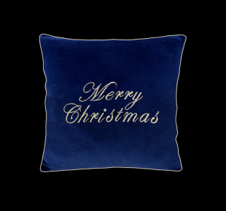 Caramella vankúš Veselé Vianoce tmavo modrý
