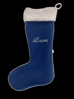 Caramella Vianočná ponožka tmavo modrá s menom