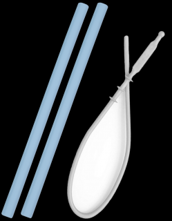 Minikoioi silikónová slamka s kefkou 2 ks modré
