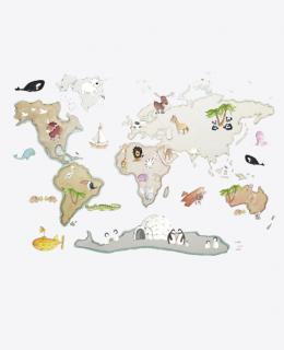 Suenos De Ciguena nálepka na stenu mapa sveta zvieratká XL