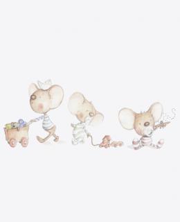 Suenos De Ciguena vinylová nálepka myšky s hračkami