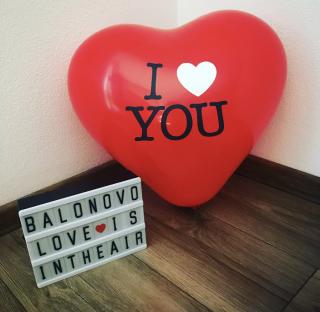 Gumový balón - Srdce I LOVE YOU (#HeartILY)