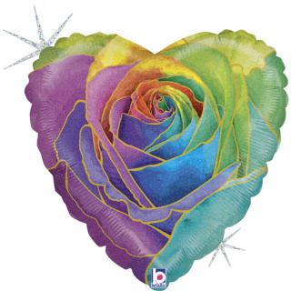 SRDCE dúhová ruža - 45 cm (#Heart)