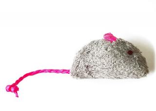 Hračka pre mačky myška s povrázkovým chvostom Farba: ružová