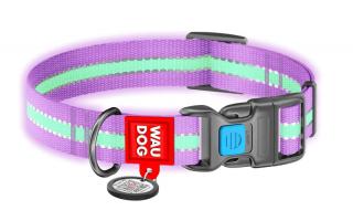 Nylonový svietiaci obojok s QR kódom fialový Varianta: L
