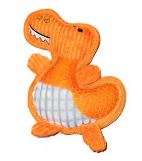 Plyšová pískacia hračka pre psa krokodíl oranžový