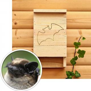 Búdka pre netopiere BAT-MAN Box so siluetou, drevo natural