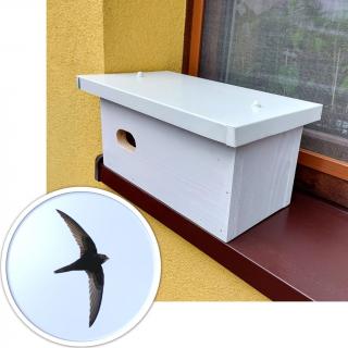 Hniezdna búdka pre vtáky BAT-MAN Parabox - jednokomorová pre dážďovníky, drevo s náterom+plechová strieška
