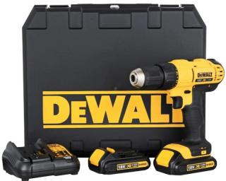 AKU vŕtačka Dewalt 18V, 2×AKU 1,3Ah, nabíjačka, kufor