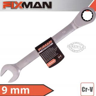 Kľúč očkoplochý račňový Fixman B1302-9mm CrV