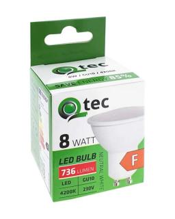 LED žiarovka Qtec 8W GU10 736lm neutrálna biela