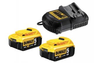 Štartovacia sada Dewalt nabíjačka + 2 batérie 18V 5,0Ah DCB1104P2