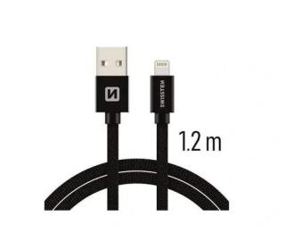 SWISSTEN dátový kábel USB-A / Lightning, s textilným opletom, dĺžka 1,2m