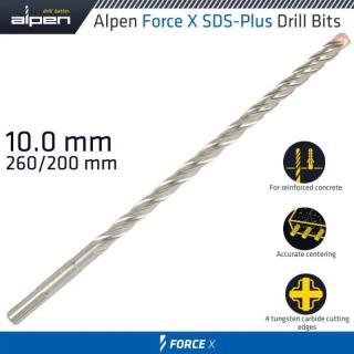 Vrták Alpen Force X 10.0 260/200 Sds-Plus X4 rezné hrany