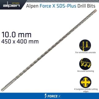 Vrták Alpen Force X 10.0 450/400 Sds-Plus X4 rezné hrany