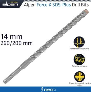 Vrták Alpen Force X 14.0 260/200 Sds-Plus X4 rezné hrany