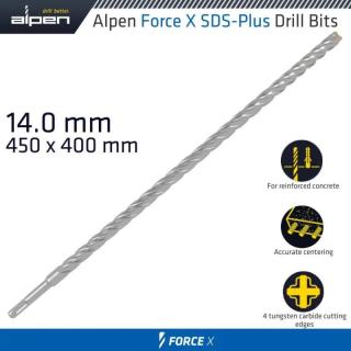 Vrták Alpen Force X 14.0 450/400 Sds-Plus X4 rezné hrany