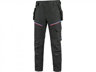 Strečové pracovné nohavice LEONIS CXS čierno/modro/červené
