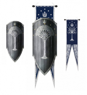 Lord of the Rings replika 1/1 Gondorian Shield with Flag 113 cm