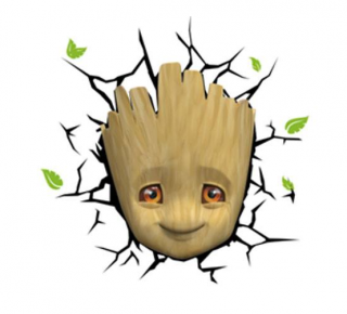 Marvel 3D LED lampa Baby Groot Face