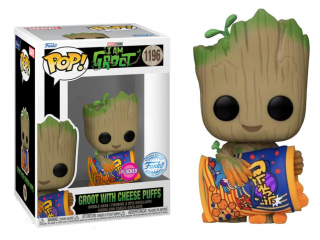 Pop! Marvel - I Am Groot - Groot with Cheese Puffs (Flocked, Special Edition)