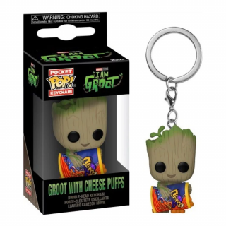 Pop! Pocket Keychain - I Am Groot - Groot with Cheese Puffs