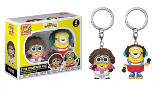 Pop! Pocket Keychain - Minions - 70s Bob and Roller Skating Stuart (Special Edition)