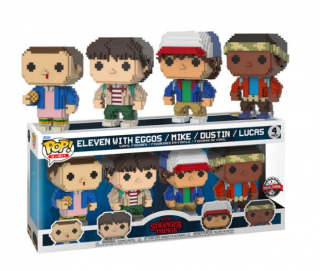 Pop! Television - Stranger Things - Eleven with Eggos/Mike/Dustin/Lucas (8-Bit, 4-Pack, Special Edition)