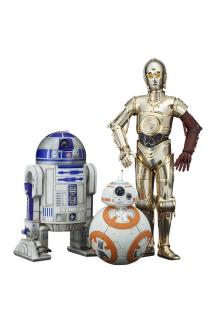 Star Wars Episode 7 PVC Statue 3-Pack 1/10 C-3PO and R2-D2 and BB-8