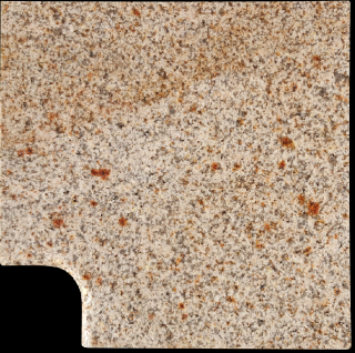 Bazénový lem - prírodná žula rohový prvok Sand 50 x 50 / 33 * 3 cm