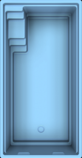 Keramický bazén RUBIN 670 POLIAMID + Ceramicwall + izolácia PUR penou Farba: Modrá 3D