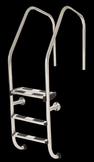 Rebrík, s extra veľkým rádiusom 3-stupňový AISI316