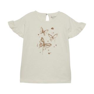 Detské tričko MINYMO - béžové motýle Veľkosť oblečenia: 92