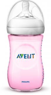 Dojčenská fľaša Natural PHILIPS AVENT - plast, ružová, 260ml