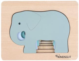 Drevené vkladacie puzzle -  slon