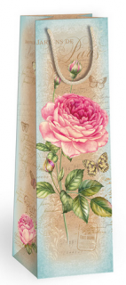 ARGUS papierová darčeková taška  NATUR  (prírodné) T3, Ruže