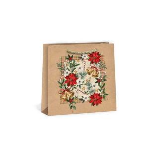 ARGUS papierová darčeková VIANOČNÁ taška  NATUR  (prírodná) T5, Vianočná dečka