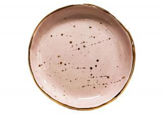LVICE V PORCELÁNU ružový porcelánový tanierik Prskaný