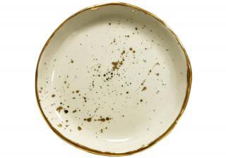 LVICE V PORCELÁNU smotanový porcelánový tanierik Prskaný