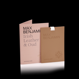 MAX BENJAMIN luxusná vonná karta Irish Leather & Oud, 1ks