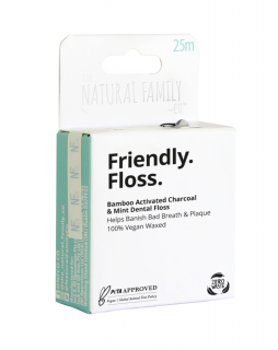 NFco. zubná niť s aktívnym uhlím Friendly Floss, 25m