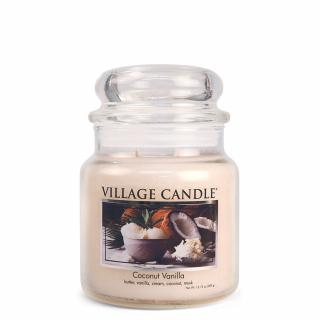 VILLAGE CANDLE vonná sviečka v skle Coconut Vanilla, stredná