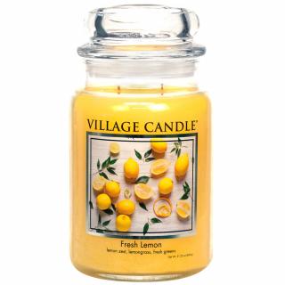 VILLAGE CANDLE vonná sviečka v skle Fresh Lemon, veľká