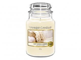 YANKEE CANDLE vonná sviečka v skle Soft Wool & Amber, veľká