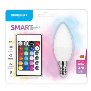 Modee Lighting LED žiarovka E14 RGB+W 4,9W 470 lumenov + diaľkové ovládanie (40W)