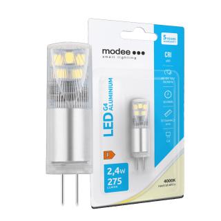 Modee Lighting LED žiarovka G4 hliník AC-DC 12V 2,4W 4000K 275lm