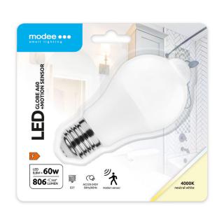 Modee Lighting LED žiarovka s PIR senzorom 8,8W/A60/E27/4000K