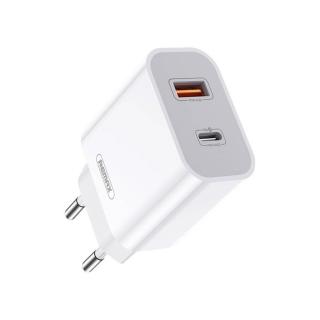 Remax nabíjačka mobilných zariadení USB-A+USB-C 20W biela