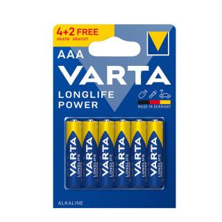 VARTA LONG LIFE alkalické batérie 4+2ks AAA